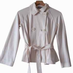 Liz Claiborne heavy weight knit cream jacket size small petite